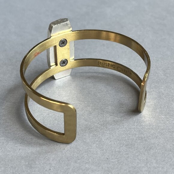 **Rustic Cuff Gorgeous Brass and Stainless Logo Cuff Bracelet - Picture 2 of 2